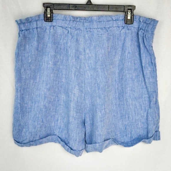 St. Tropez West Linen Paperbag waist shorts sz: XL - Picture 7 of 8